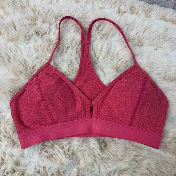 Outdoor Voices Sports Bra Womens XS Pink Steeplechase Cutout Racerback‎ - Picture 1 of 4